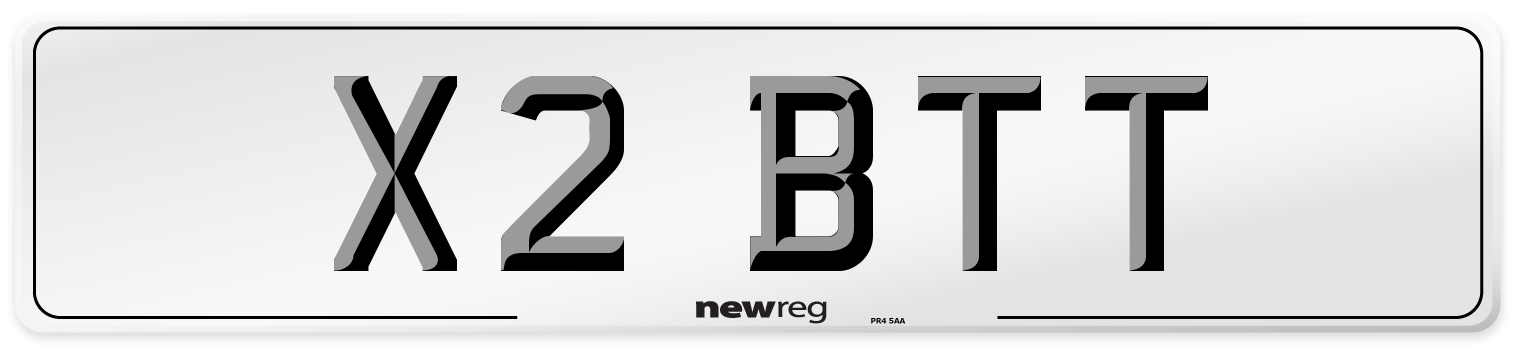 X2 BTT Number Plate from New Reg